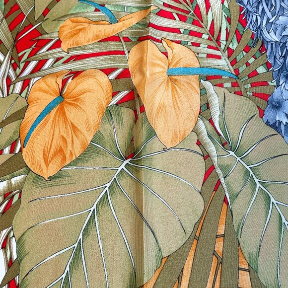 Vintage Salvatore Ferragamo Silk Scarf – Jungle Cubs & Tropical Foliage - Picture 8 of 15